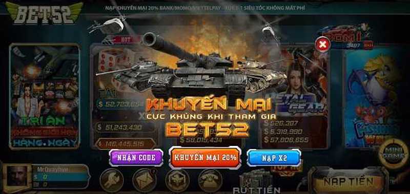 Khuyến mãi Bet52 Club