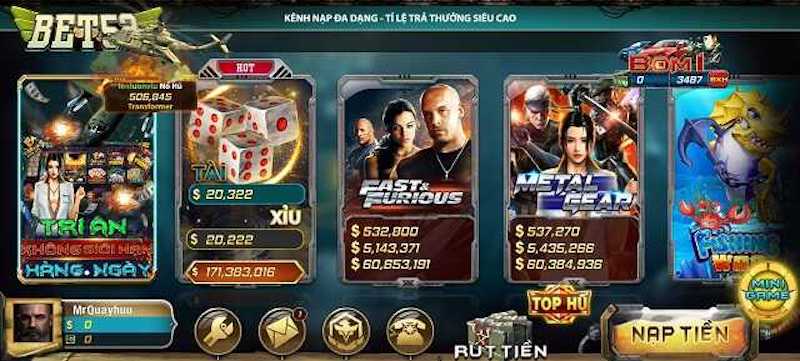 Phương thức thanh toán đa dạng tại BET52