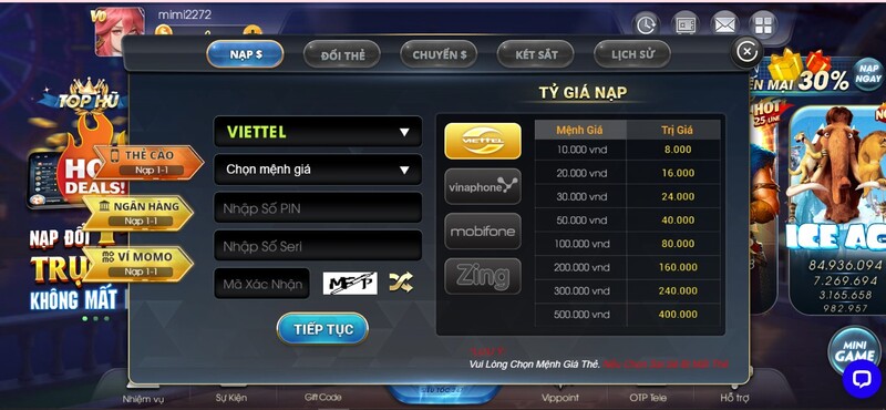 Hướng dẫn cách nạp tiền Genvip club