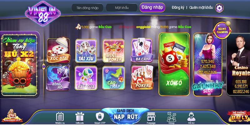 Vinfun88 - Chi tiết cổng game đẳng cấp top đầu tại Việt Nam 2 Những trò chơi có tại Vinfun88