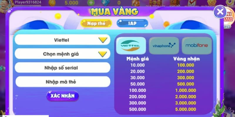 Bắn cá Vui - Cổng game bắn cá hot hit nhất hiện nay 6 Nạp tiền đơn giản dễ dàng