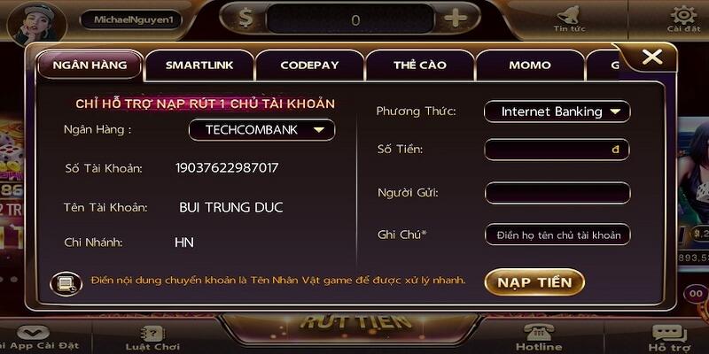 Max Vin - Sân Chơi Giải Trí Mới Cực Hot Dành Cho Anh Em 4 Hướng dẫn cách nạp tiền cực đơn giản và tiện lợi tại Max Vin