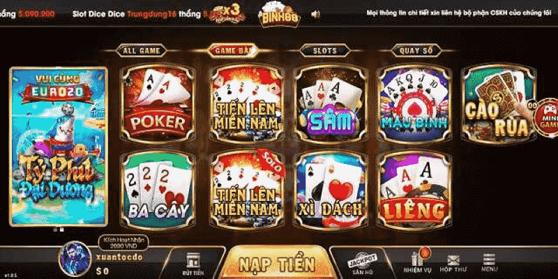 Khám phá cổng game Binh88 có lượng thành viên siêu khủng 2 Các trò chơi tại cổng game