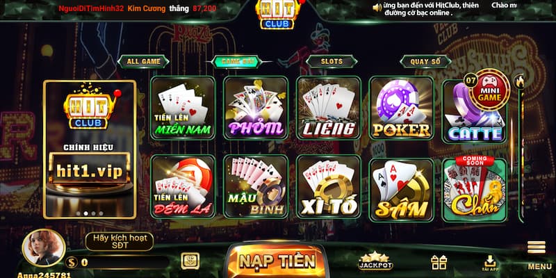 Hit Club - Cổng game đổi thưởng HOT nhất hiện nay 2 Game bài siêu hấp dẫn