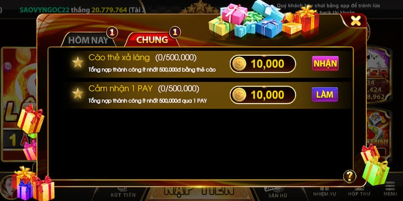 Saka Vin - Thiên đường cờ bạc online chất lượng nhất hiện nay 7 Các nhiệm vụ lĩnh thưởng có tại Saka Vin