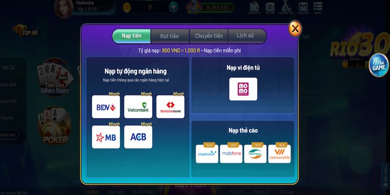 Rio66 - Cổng game đổi thưởng quốc tế được đánh giá cao 6 Hướng dẫn cách nạp tiền Rio66 siêu đơn giản