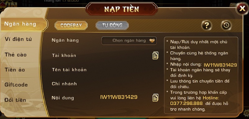 Iwin - Cổng game đổi thưởng hot hit nhất hiện nay 6 Hướng dẫn nạp tiền Iwin