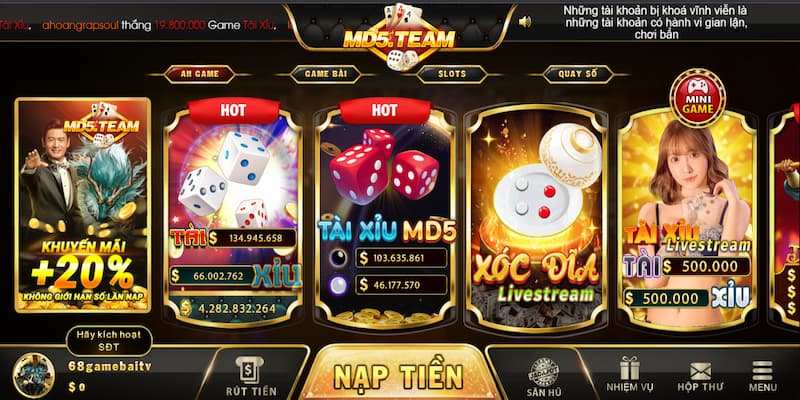MD5 - Cổng game đổi thưởng quốc tế đỉnh cao nhất hiện nay 7 Ưu điểm khi tham gia cổng game MD5