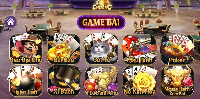 Choáng club - Sân chơi giải trí trực tuyến đỉnh nhất 2024 2 Game bài đổi thưởng hấp dẫn tại Choáng club