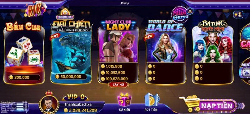 Rikvip - Cổng game đổi thưởng xanh chín nhất năm 2024 2 Những trò chơi có tại Rikvip game