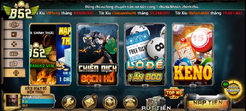 B52 - Sân chơi giải trí đỉnh cao hiện nay 3 Game quay số cực thú vị tại B52