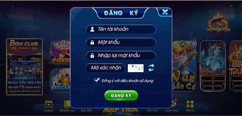 Bonclub - Sân chơi đổi thưởng số 1 trên thị trường hiện nay 4 Hướng dẫn đăng ký Bonclub nhanh gọn nhất