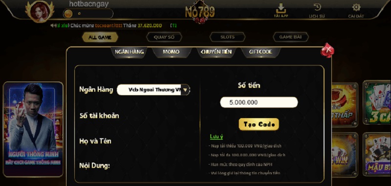 No789 club - Điểm đến đẳng cấp dành cho game thủ đam mê nổ hũ 4 No789 club cung cấp đa dạng phương thức nạp