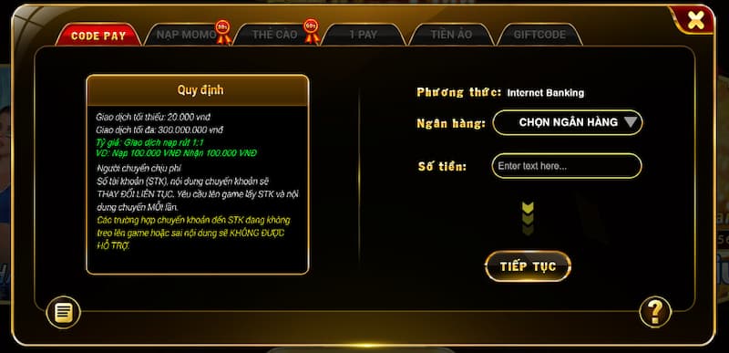 Rongxanh - Thoải mái đổi thưởng với loạt khuyến mãi hấp dẫn 6 Hướng dẫn nạp tiền vào tài khoản Rongxanh