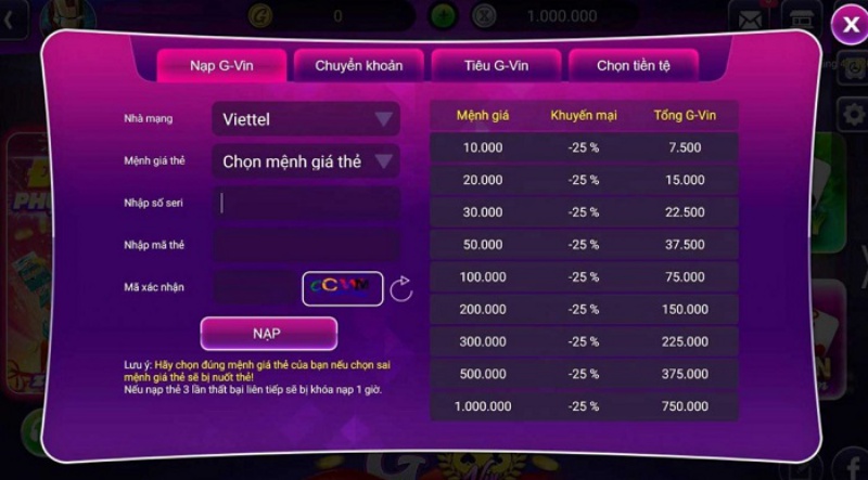 Manvip - Sân chơi đổi thưởng đẳng cấp và uy tín nhất Châu Á 4 Nạp tiền vào Manvip chỉ vài bước đơn giản