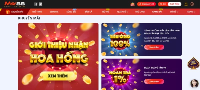 May88 - Sân chơi quy tụ thương hiệu giải trí đình đám 8 Khám phá các gói khuyến mãi HOT tại MAY88