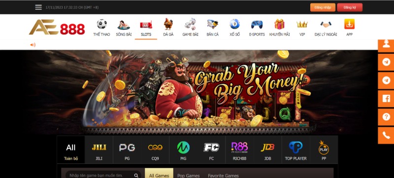 AE888 - Trải nghiệm cá cược chất lượng không giới hạn 2 Sảnh chơi slots tại AE888